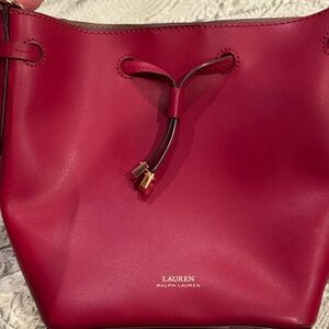 Lauren Ralph Lauren Burgundy Leather Shoulder Bag